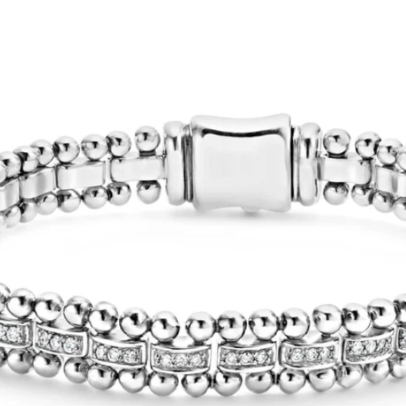 LAGOS CAVIAR SPARK DIAMOND LINK BRACELET 7mm - Picture 6 of 7